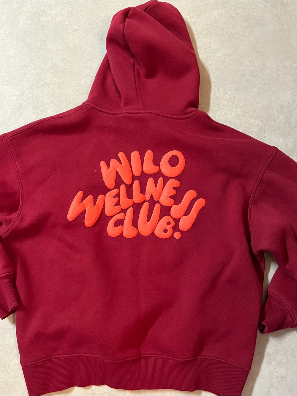 WILO WELLNESS CLUB Maroon Hoodie Sweatshirt
Puff print logo
SMALL - Picture 6 of 8